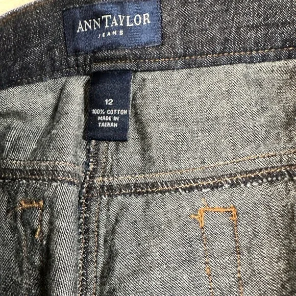 Ann Taylor Jeans Women's 12 Wide Leg Crop 100% Cotton High Rise - Picture 8 of 9
